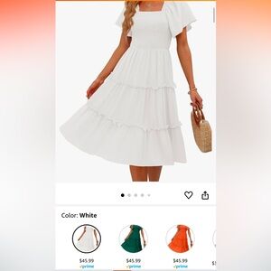 Lillusory women’s summer casual midi dress in white